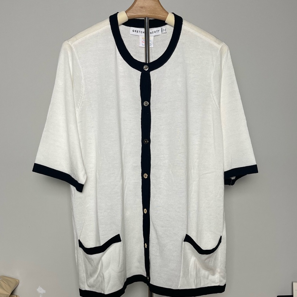 Gretchen Scott | Cherry on Top Short Sleeve Cardigan Sweater Old Money Classic - Picture 2 of 10